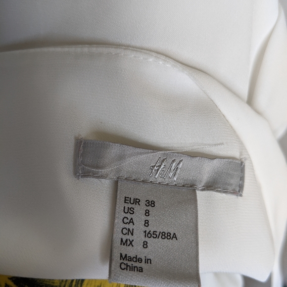 White Floral Waterfall Neck Spring Summer Dress - Picture 7 of 8